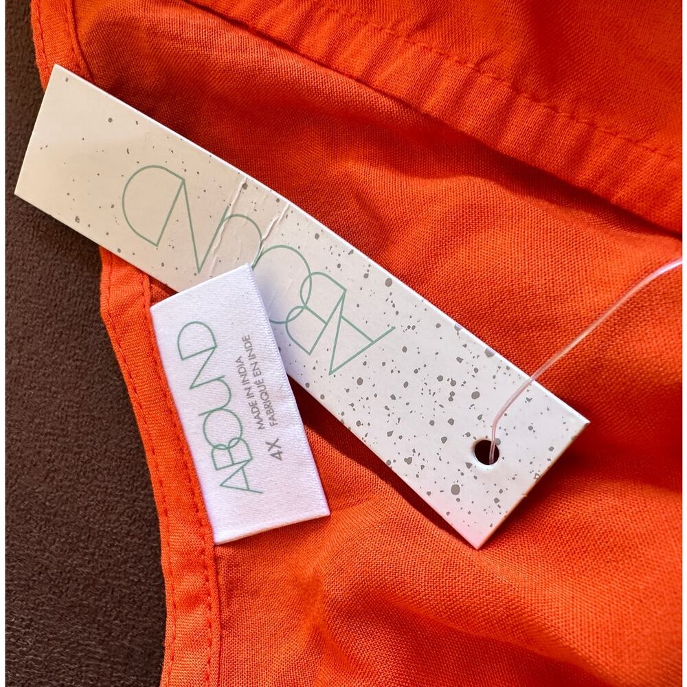 Orange Babydoll Camisole Ruffle Trim 4X Boho Nordstrom Abound Flattering NEW - Picture 7 of 7